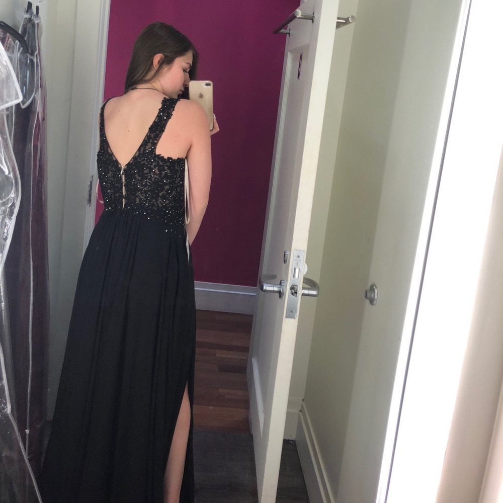 Faviana black prom dress - Picture 3 of 4